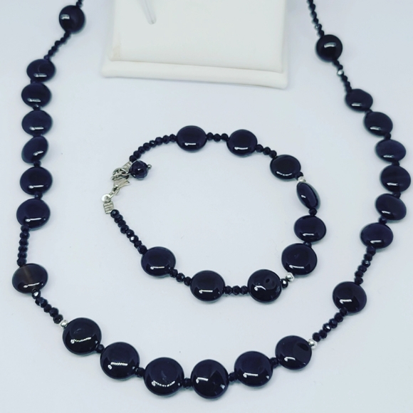 Black Agate Necklace and bracelet set 😍 - Picture 2 of 3